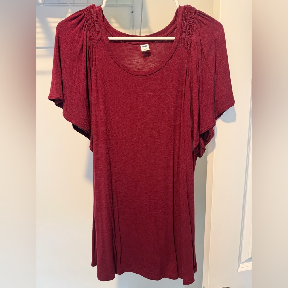 Old Navy Rich Burgundy Short Sleeve Top